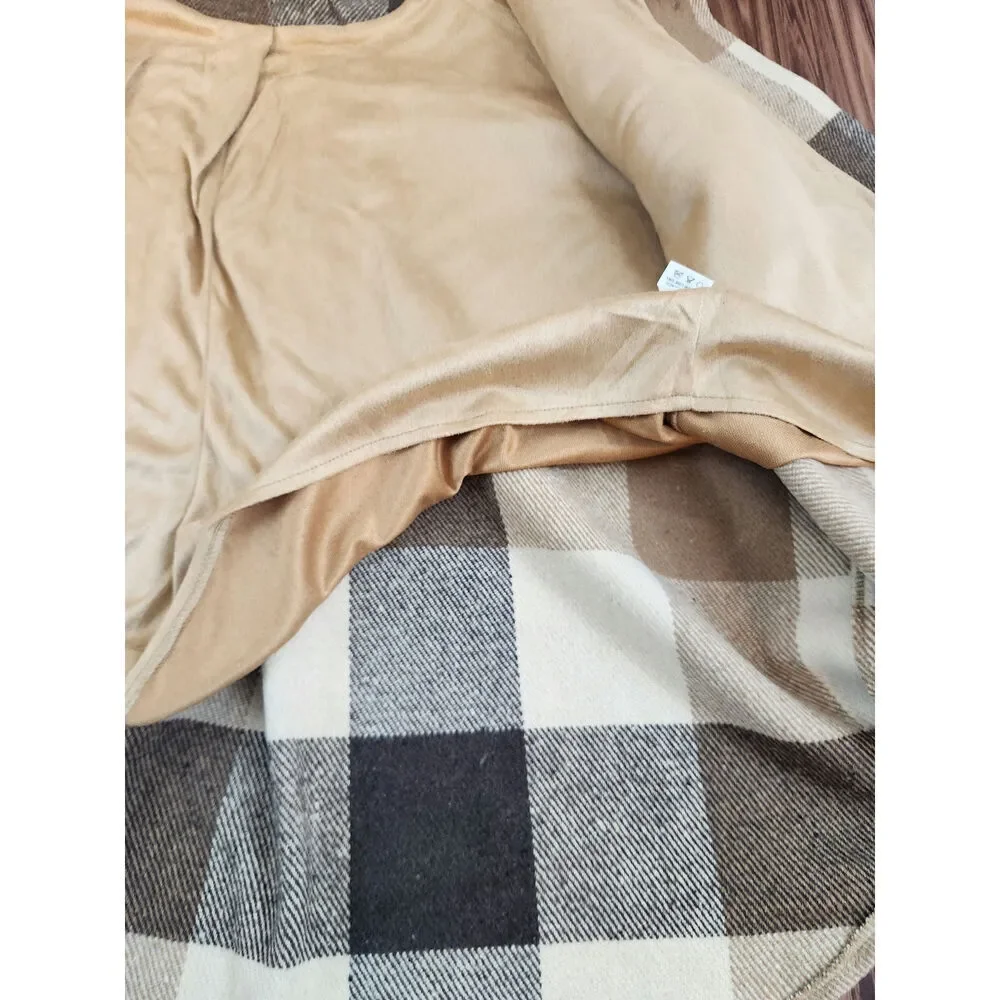 Ott women's shacket sz M/L oversized shirt button front browns‎ lined